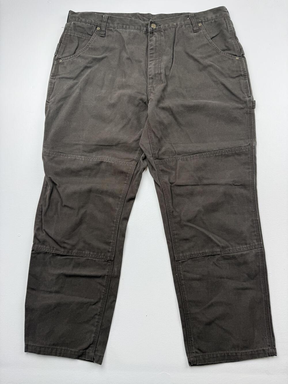 Lakin McKey Pants Mens 42x30 Brown Carpenter Relaxed Fit Canvas Workwear Utility